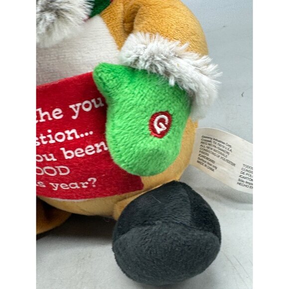 Gemmy Holiday Reindeer Plush Toy With Santa Hat & Mustache Scarf Used READ - Picture 6 of 7